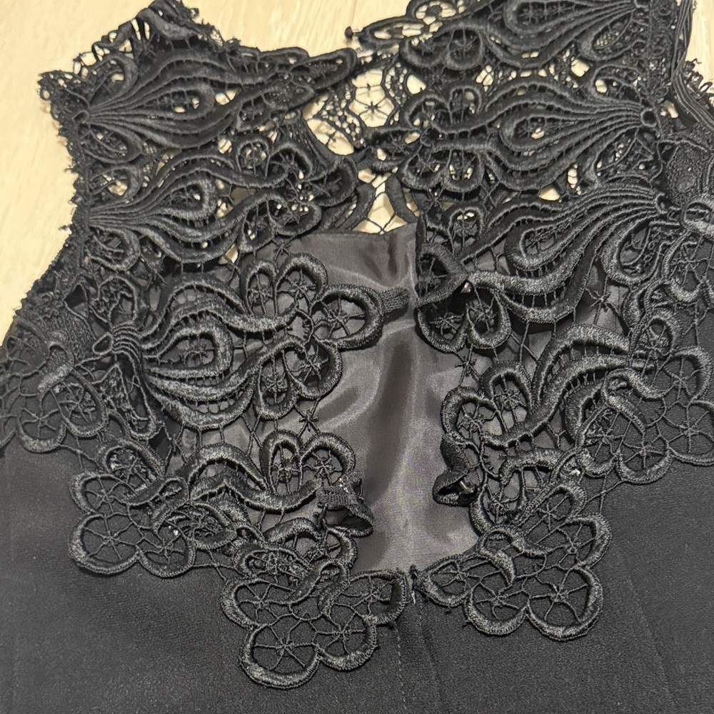 Jessica McClintock Vintage Black Lace Mini Dress - Picture 7 of 7
